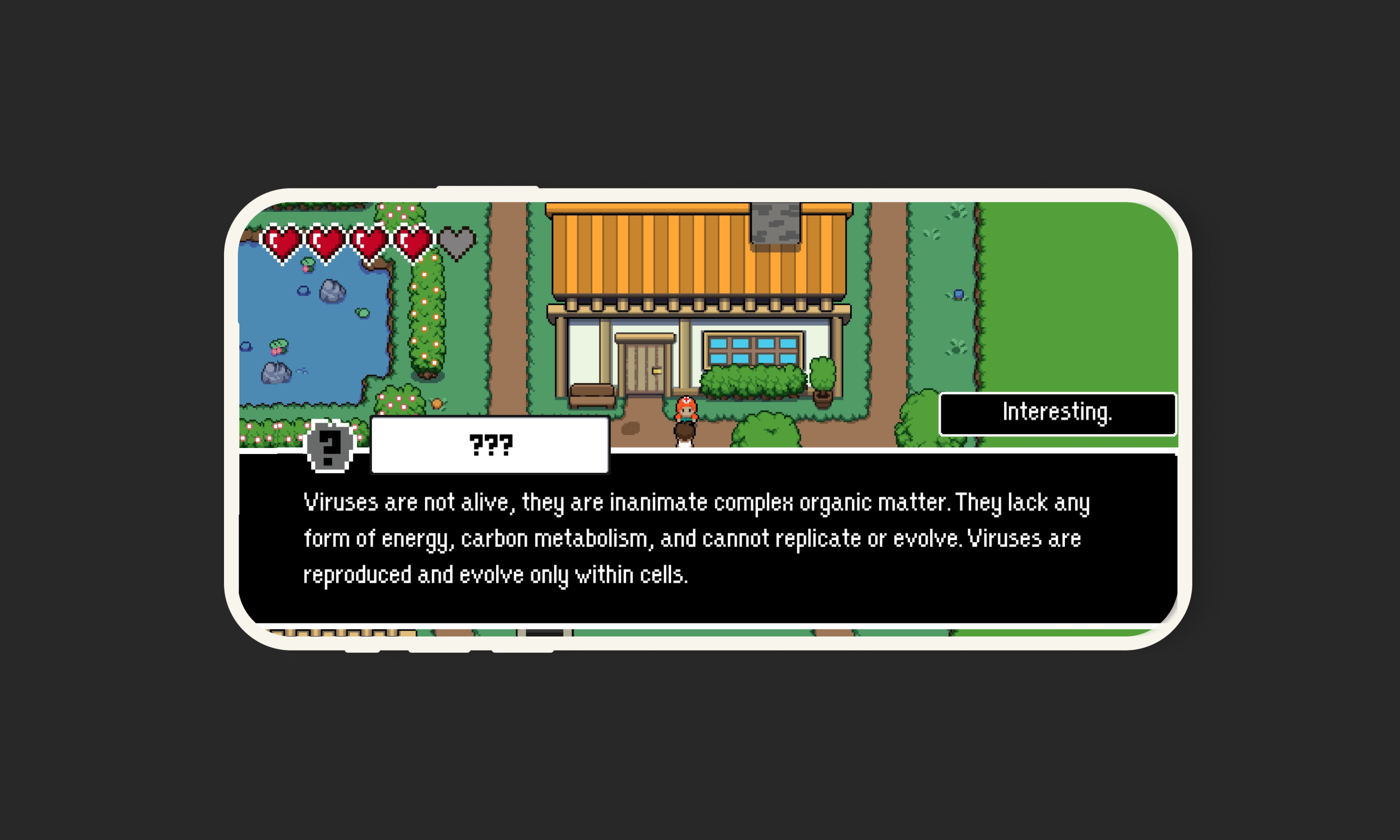 Picture of gameplay when talking to Information NPC