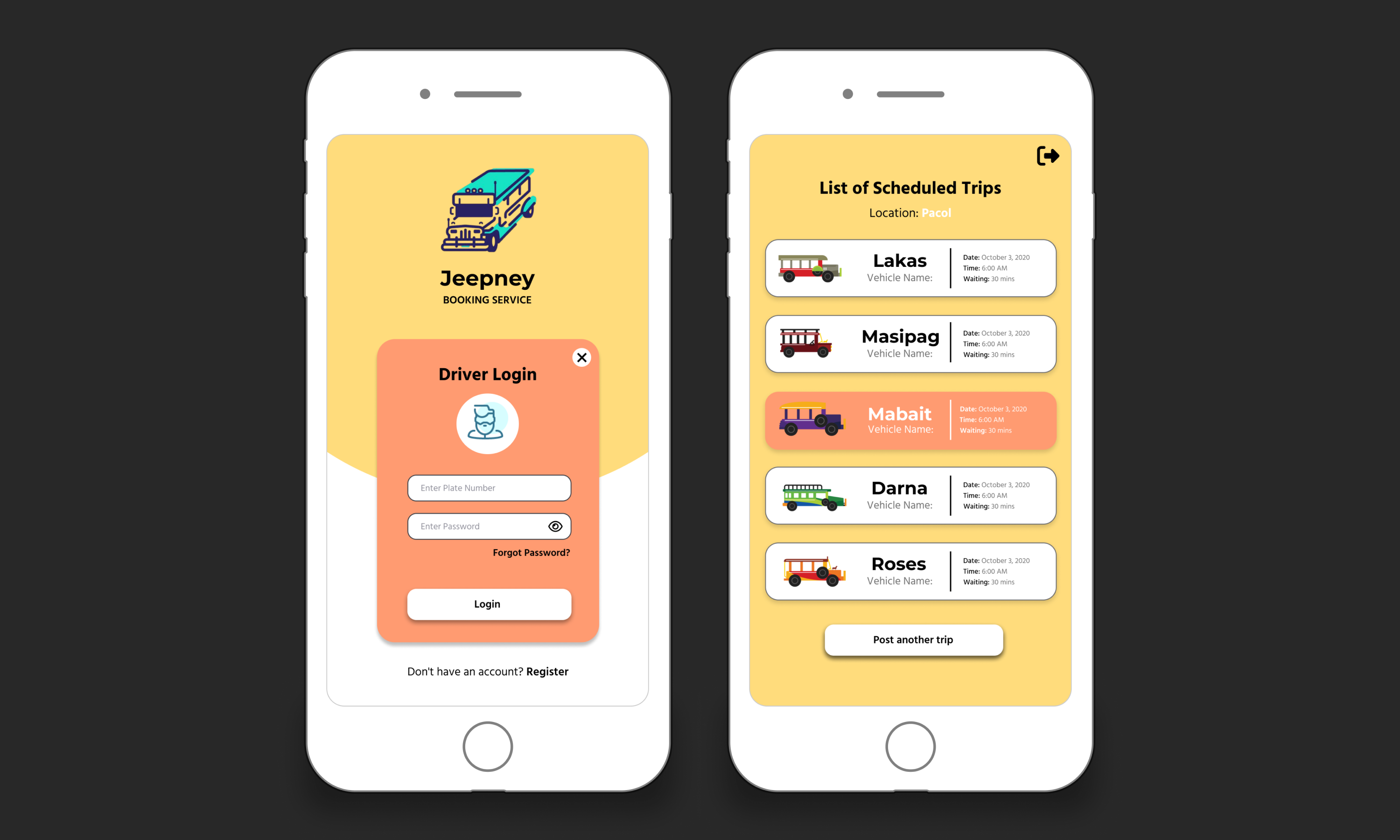 Go Jeep UI in a phone mockup