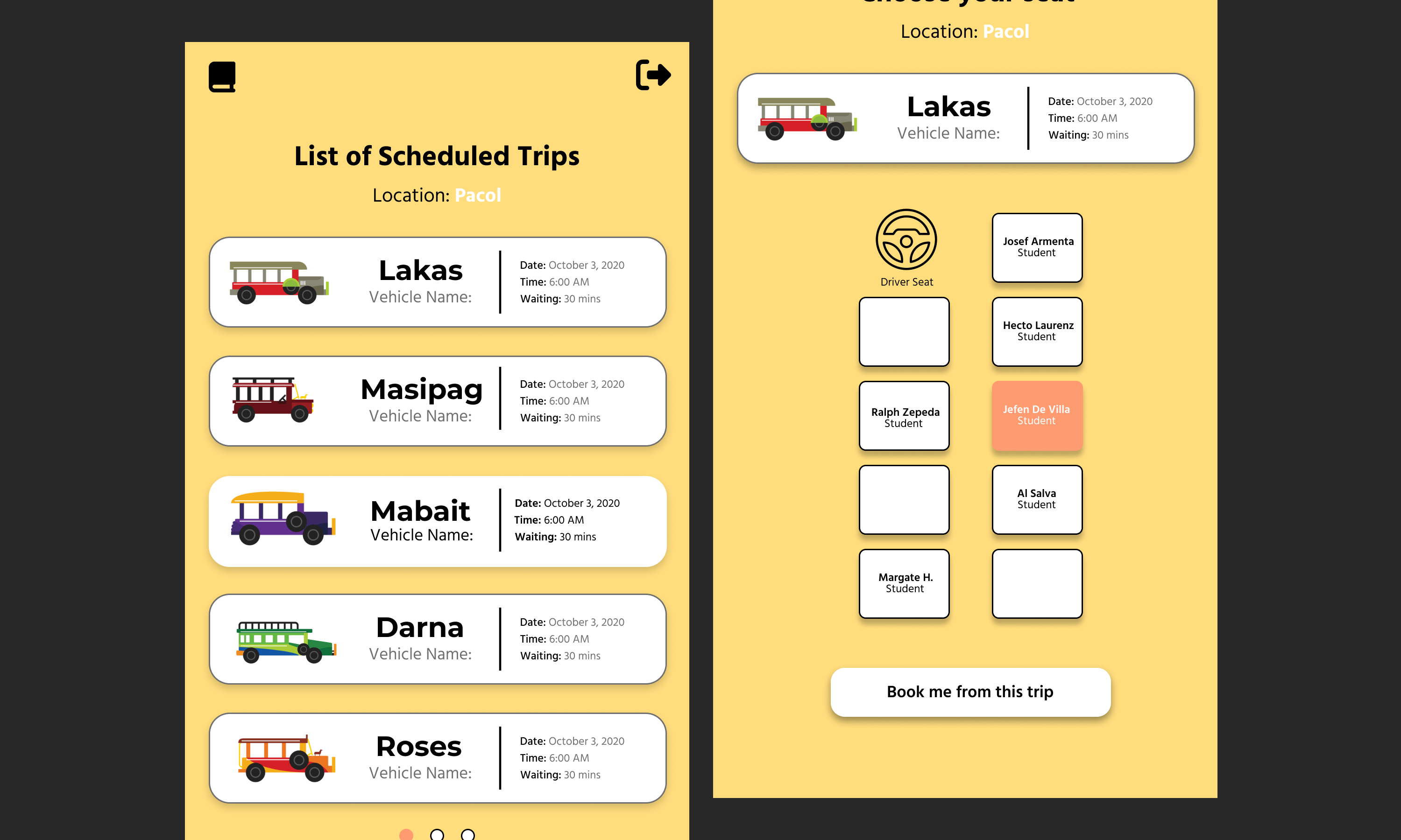 UI of Go Jeep to achieve goals