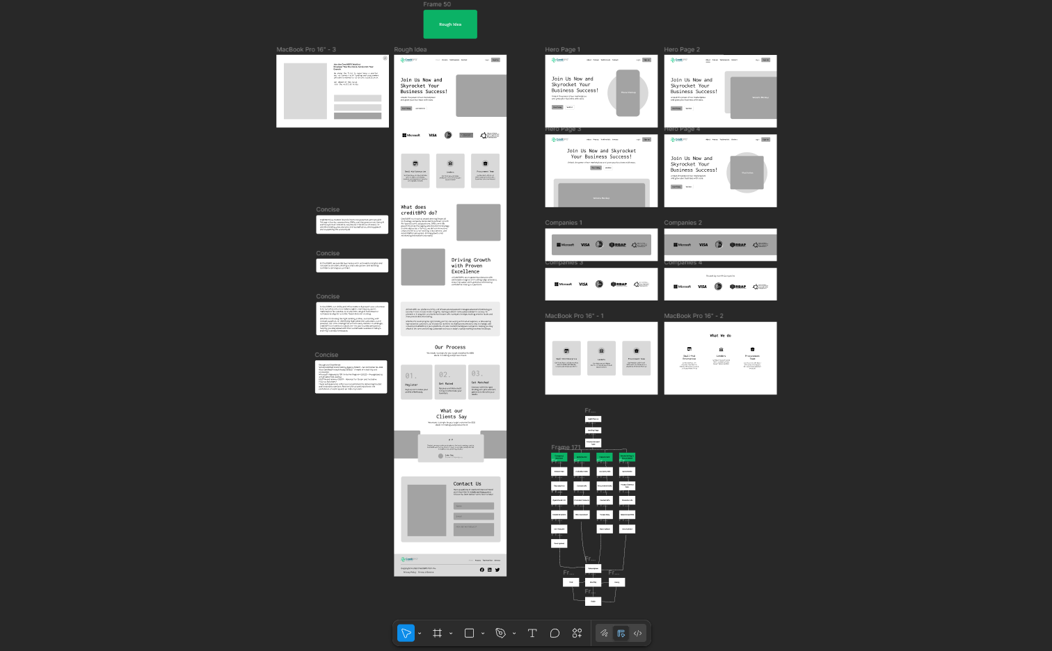 Low fidelity design of matching platform