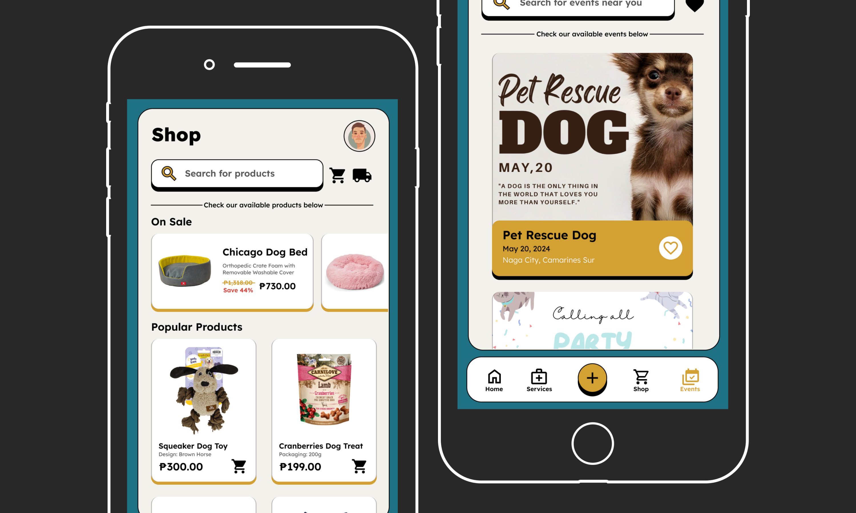 Finished UI of Paw Hub