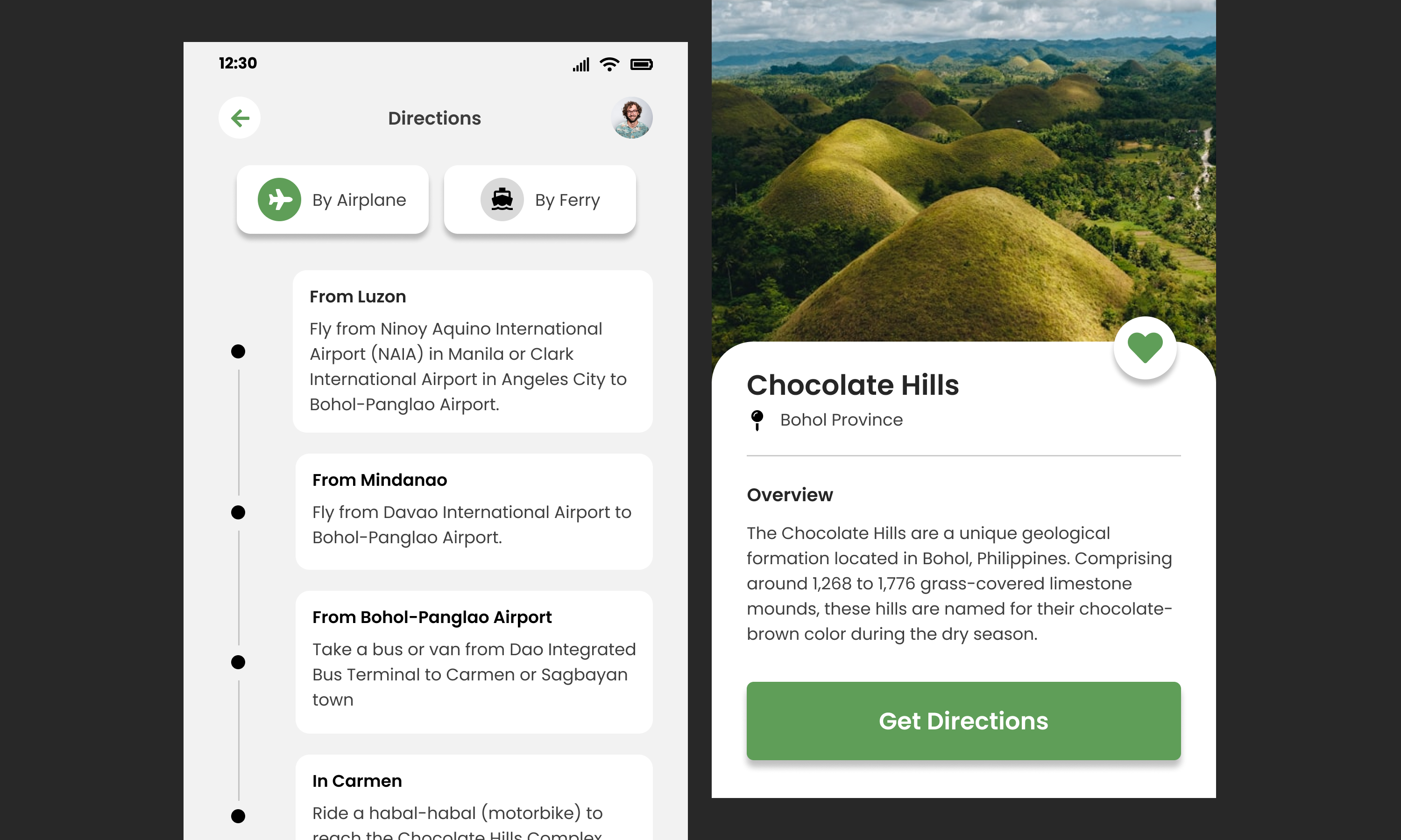 Picture of Shift Travels UI to achieve the goals