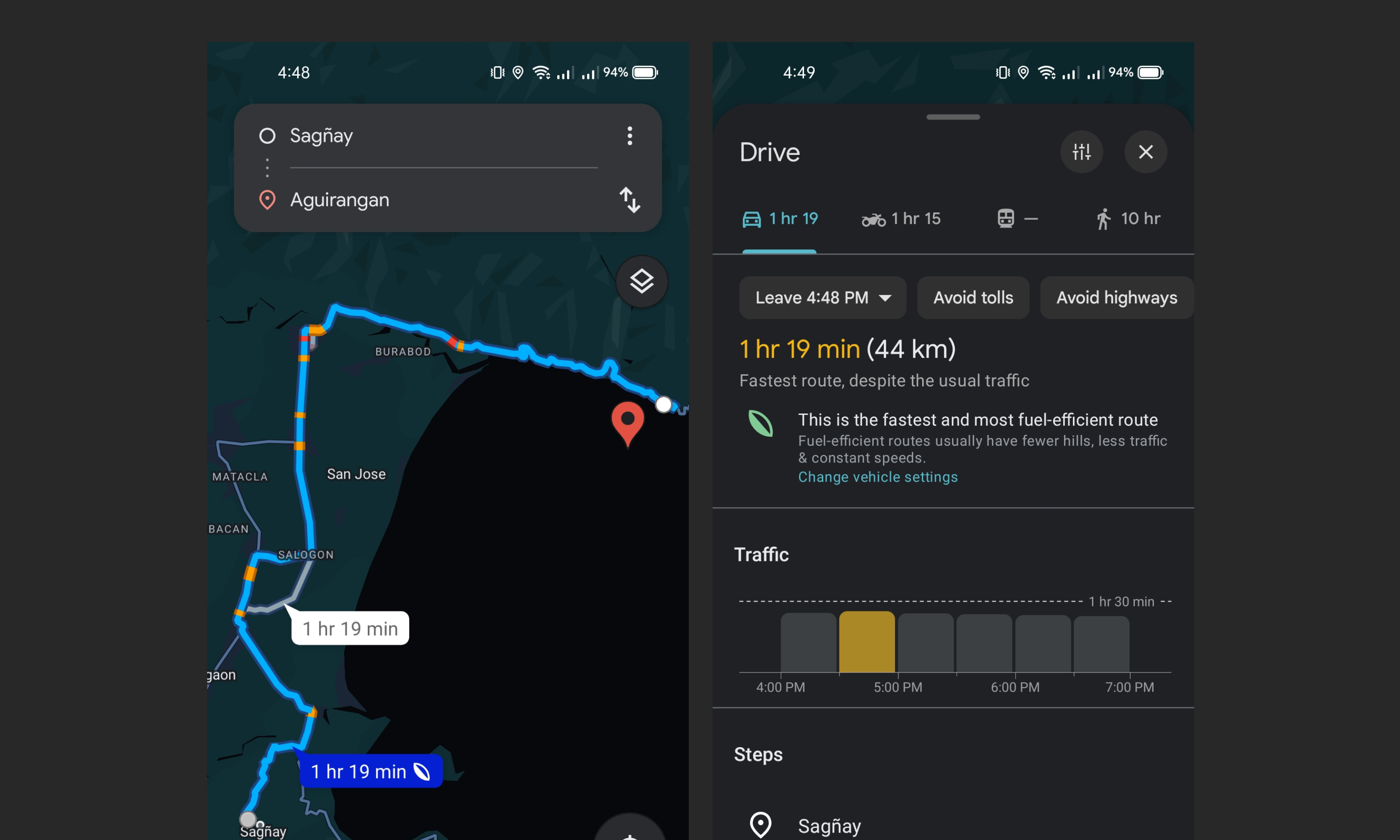 Picture of google maps to show the problem